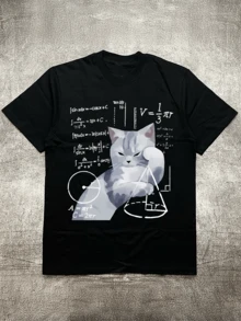 Men's Cotton T-Shirts With Comic Book Character Prints, Perfect For All Seasons. Ideal For Everyday Wear And A Cool Look At School Or College. - 黑色 - 查看 1