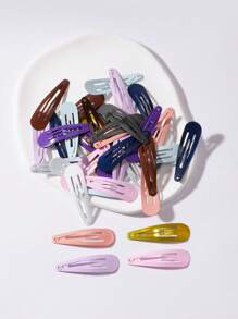 30pcs Candy Colors Butterfly Clips, Simple Rainbow Oil Drop Hair Clips, Cute & Sweet For Girls