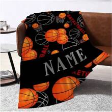 One Custom-Made Personalized Name Blanket, A Custom Basketball Flannel Blanket, A Basketball Game Souvenir, Birthday Gift, Sports Gift, A Present For Basketball Enthusiasts And Friends, Suitable For The Office, Bed, Sofa, Naps, And Travel.