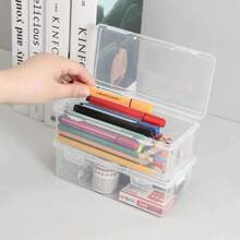 Office Desk Organizer For Pencils Pen Stationery Multipurpose Plastic With Lid And Lock - Organizer for Hair - View 4
