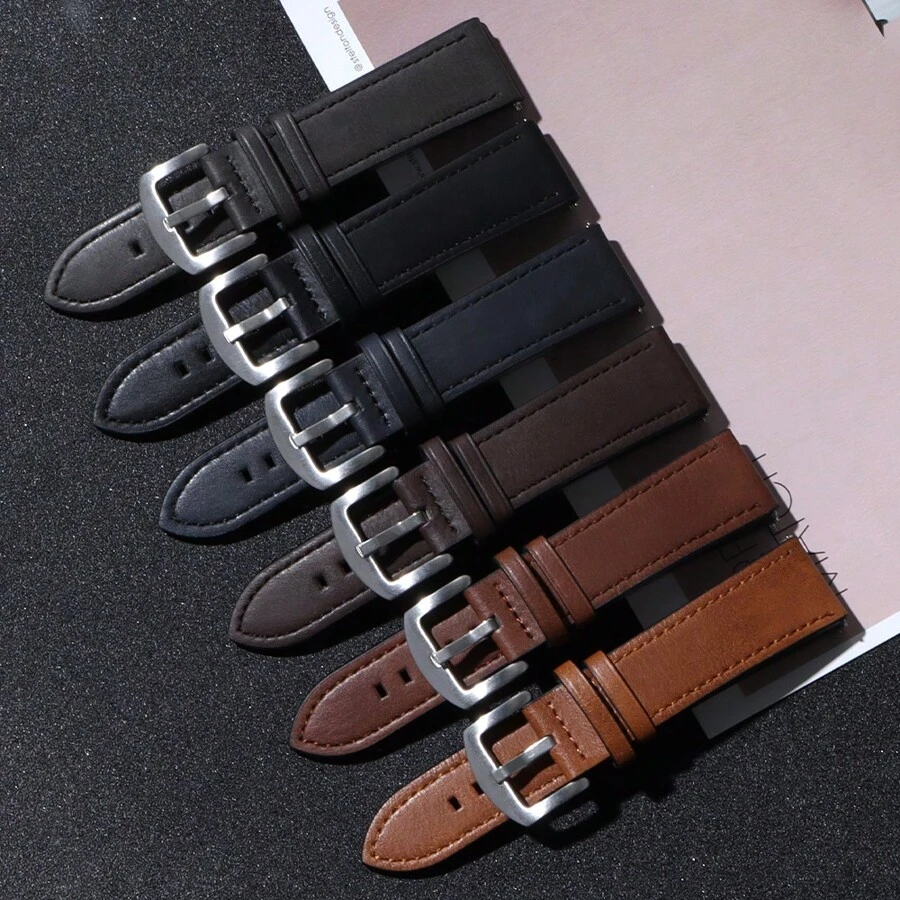 优质皮革表带 通用 20 毫米 22 毫米 透气运动表带 适合男女 舒适替换腕带 耐用表带 - 錶帶 - 查看 1
