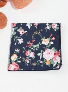 1pc Men's Casual Ditsy Floral Pattern Pocket Square Handkerchief, Suitable For Dating, Daily Wear, Banquet Matching