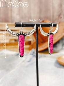 طقم مجوهرات مكون من قلادة وخاتم وأقراط بتصميم غربي عتيق مخصص للنساء، متعدد الألوان لتناسب أي إطلالة