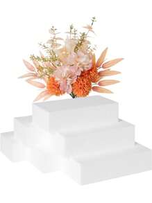 8 件/6 件/4 件/3 件/2 件/1 件花卉泡沫砖，用于插花，每个 5.5 英寸长 X 3.1 英寸宽 X 1.8 英寸高，干湿花泡沫块，用于新鲜和人造花花店泡沫工艺美术用品，适用于婚礼装饰、新娘背景、花束、婚礼拱门、餐桌摆设、圣诞节、万圣节、感恩节、返校节、情人节、教师节、母亲节 - 白色泡沫 - 查看 10