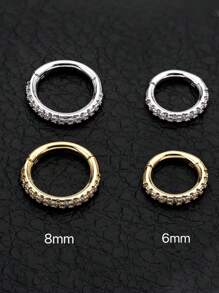 1pc S925 Sterling Silver Zirconia Earring, Seamless Open Design With Ear Clip, Suitable For Women's Daily Wear, Best Gift For Girlfriend, Mother, Sister - Single - View 3