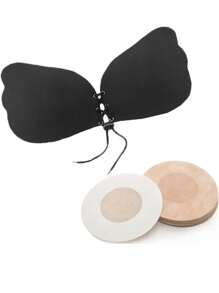 1pair Invisible Stick-On Lift Bra, Strapless Strappy Push Up Self-Adhesive Bra, Women's Lingerie Accessories Sticky Bra,Strapless Sticky Bra Open Back Bra Invisible Bra Silicone Nipple Cover Boob Pads Women's Push Up Bra - Multicolor - View 3