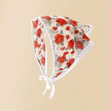 Vintage Dreieck Schal aus Spitze, französischer Streamer Stirnband Sonnenschutz Dutt Hut Seidenschal Damenschal, pastoral elegantes Stirnband, Spitzenrand Haarzubehör, Haarband, Haarreifen