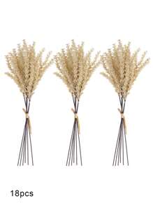 6/18 pièces Plantes artificielles, fleurs en paille de blé, tiges de fleurs en paille de blé, fleurs en paille de blé, fleurs d'herbe en plastique pour la décoration de la maison, plantes artificielles DIY pour la décoration d'automne et de Thanksgiving, bouquet de plantes vertes pour la décoration de Noël, herbe en plastique pour la décoration de Noël, branches de feuilles d'automne en bois simulé rembourrées, feuilles de lavande simulées, épis de blé simulés