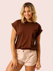 Kit 3 Women's Basic Loose Comfortable Muscle Tee Tank Top - Black//Brown - View 9