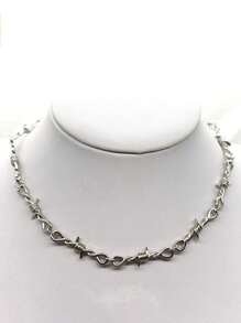1pc Fashion Punk Gothic Style Thorns Necklace, Unisex Suitable For Everyday Couple Wear