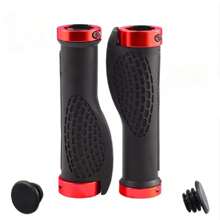 1 Pair Universal Bicycle Handlebar Grips, Non-Slip Shock Absorbing, 6 Color Options, Ergonomic Design, Aluminum Alloy Lock Ring