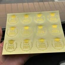 5/10 Gold Graduation Stickers For The Class Of 2025- Congratulations On Your Achievements, Suitable For Hats, Envelopes, And Party Gifts, Graduation Gifts, Graduation Labels, Party Stickers
