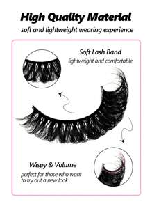Rikuaild 10 Pairs D Curl Russian Faux Mink Lashes, Fluffy & Thick, Reusable, Natural & Voluminous - 濃密款 - 查看 4