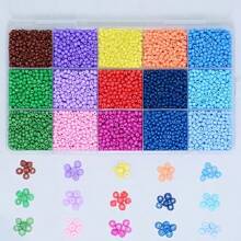 1 Set Of 15 Compartment Box With 15 Acrylic Glass Bead Colors, Suitable For Jewelry Making, DIY Fashion Bracelet & Necklace Craft Kit, Jewelry Making Set