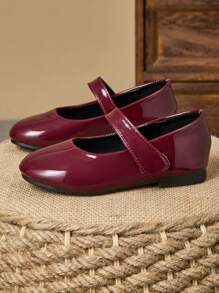1 Paio di Scarpe in Pelle Verniciata Lucida per Ragazze da Scuola/Recita, Scarpe da Cerimonia con Punta Tonda e Suola in Morbida Pelle, Stile Scolastico Carino e Alla Moda