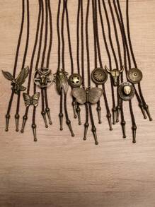 10pcs Random Mixed Western-Style Bolo Tie Necklace Cord Choker For Men - Multicolor - View 3