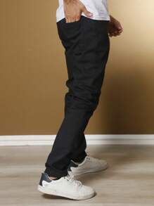 Men's Black Traditional Premium Cotton Trousers - Hitam - View 4