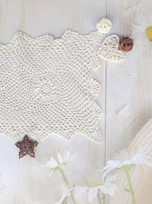 1 pièce de dessous de verre crocheté de 10"x16", fait main, convient pour la décoration intérieure, le salon, la salle à manger, le bureau, la chambre, le bureau. Applicable pour diverses occasions : fêtes, Noël, mariage, Thanksgiving, Nouvel An, Fête des Pères, Fête des Mères, etc. Fabriqué en fibre végétale, doux et agréable pour la peau. - Beige - Voir 6