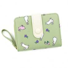 Girl's Cartoon Rabbit Wallet, Student Zipper Coin Purse, Ladies Short Wallet, Tri-Fold Coin Pouch, Multi-Card Holder - Multicolor - View 8