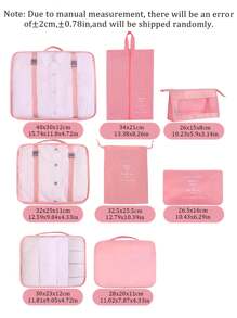 8pcs/Set Travel Organizer Set - Stackable Travel Storage Bags, Large Capacity Packing Cubes, Portable Dust-Proof Makeup Bags, Multipurpose Organizer Pouches, Suitable For Cosmetics, Toiletries, Electronics, Clothes, Jewelry, Makeup Tools And Stationery, Ideal For Travel, Home Organization, Gifts, Holidays - Multicolor - View 7