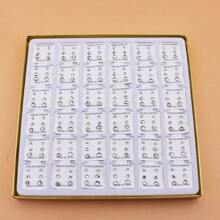 108对女士简约白色水晶塑料耳钉套装 - 白色 - 查看 3