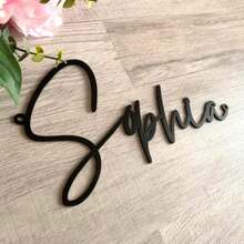 Personalisierte Metallbuchstaben - Individuell lasergescnittener Name - Kalligraphie Namensschild - Babynamen Wanddekoration - Metallkunst - Wohndekoration - Hochzeitshintergrund - Individueller Text - Jede Schreibschrift-Schriftart - Kinderzimmer Babyzimmer Deko Geschenke Geburtstag Abschluss, Multifunktional, Robust, Schimmelbeständig, Dekorativ, Wieder verwendbar, Exquisit, Stilvolle, hochwertige, farbige, moderne, individuelle, personalisierte, einzigartige, ideale Geschenke für ihn, ideale Geschenke für sie, Freund, Vater, Freundin, Mutter, Familie, Freunde, Tea Room, Zuhause, Garten, Büro, für Jahrestage, für Valentinstag, für Muttertag, für Geburtstage, für Vatertag, für Abschluss, für Hochzeiten, für Einweihung - Schwarz - Übersicht 16