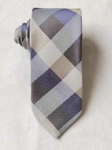 Men's Casual Colorful Plaid Slim Tie(5.5cm) - 灰色 - 查看 4