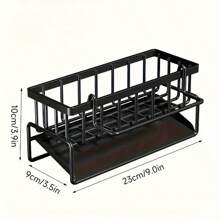 1Pcs Black Sink Tray, Sponge Draining Rack With Dishcloth Rack, RV Kitchen, Suitable For Family Scenes, Sink Storage Rack, For Sponge Dishwashing Soap Dishcloth Brush Cloth, Kitchen Countertop Storage Box, Kitchen Accessories - Black 1Pcs - View 3