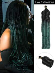 22 Inch Synthetic French Curly Heat Resistant Hair Extensions Natural Wave Loose Wave Water Waves Gold Green Purple Dark Blue Black Ombre Brown Black To Red Multicolor Colorful Crochet Braiding Hair Extension Wavy Curls Braided Hair For Women And Girls Wear Daily Holiday Party And Music Festival - Multicolor - View 17