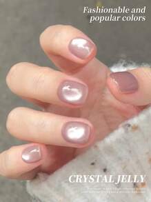 XEIJAYI 1PC 15ML Crystal Jelly Nail Gel Cat Eye Semi Permanent Nail Art Soaking UV LED Nail Salon DIY Nail Salon Gel For Spring And Summer - Hồng - Xem 2