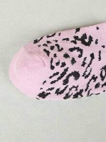 10 Pairs Assorted Leopard Print Patterned Ankle Socks And Boat Socks For Women