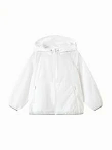 Balabala Boys' Lightweight Hooded Sun Jacket, Breathable - Beige - View 1