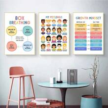 1pc Mental Health Psychotherapy Canvas Paintings Nordic Nursery Wall Art Pictures Poster Print For Kids Room Counselor Office Decor No Frame