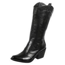Women's Plain Western Texan Boot Via Birigui - 黑色 - 查看 1