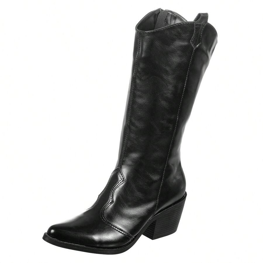 Women's Plain Western Texan Boot Via Birigui - màu đen - Xem 1