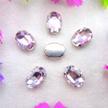 Oval Elliptical Shape Glass Non-AB Normal Colors Fancy Ellipse Shiny Handmade Sliver Gold Metal Claw Base, Sewing Crystal Hand Sewn Rhinestone Decoration Beads Flat Back With Holes Gems DIY Accessories Sew On Stones Strass For Decorating Clothes, Dress, Bags, Shoes, Brooches, Earrings, Handicrafts.
