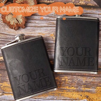 Customized Personalized Flask Gift Box Packaging, High-End Stainless Steel Portable Mini Liquor Bottle For Car, Outdoor Metal Flask, Custom Engraved Russian Flask, Valentine's Day, Thanksgiving, Christmas Gift For Boyfriend, Dad, Gift For Father