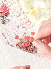 6 Rolls/Box Floral PET Waterproof Sticker Set, Different Color Design Handbook Decorative Stickers, Student Stationery And Scrapbook Decoration Fashion Stickers