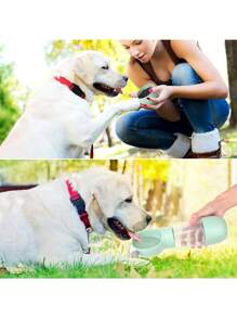Portable Dog Water Bottle With Built-In Bowl, Leakproof Dog Water Cup For Outdoor Use - Pink - View 7
