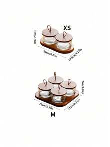 1set New Creative Glass Living Room Fruit Plate With Lid, Japanese Style Multi-Compartment Dry Fruit Tray, Household Tea Table Fruit Plate