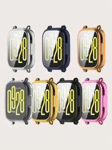 1pc Casual Plain Electroplated TPU Full Protective Frame Soft Case, Scratch-Resistant And Shock-Proof Smart Watch Cover Compatible With Redmi Watch 5 Active
