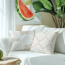 4 piezas Fundas de cojín decorativas de 45x45cm/50x50cm con estampado de patrón de celosía minimalista moderno [impresión de un solo lado], de poliéster para sofá, cama, coche, decoración del hogar, aptas para uso diario, minimalistas de lujo y para uso personal