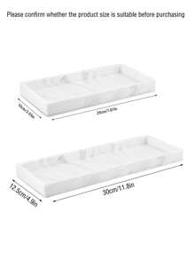 2pcs Marble Bathroom Tray Set, Silicone Material, White Marble Texture, Suitable For Bathroom, Bathtub, Kitchen Sink And Bathroom Silicone Tray - Multicolor - View 14
