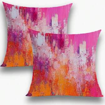 2 件抽象艺术印花枕套，现代装饰靠垫套，适用于客厅、卧室、沙发，45 厘米 X 45 厘米