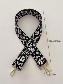 Jacquard Braided Polyester Wide Strap Adjustable Thickened Bag Strap Accessories All-Match Shoulder Crossbody(120cm/47.24in) Leopard Print Cheetah Print