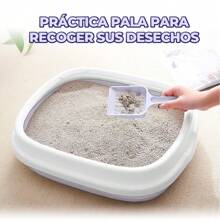 Arenero Plástico Para Gatos Con Pala Resistente Y Duradero Mediana - Lila Púrpura - Ver 5