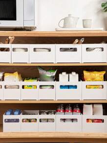 1 件日式长方形厨房收纳盒、抽屉分隔盒、办公桌收纳盒