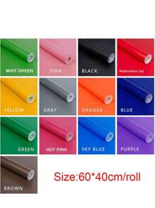 Waterproof Solid Color Stick Wallpaper, 15.7 X 23.6 Inches Wallpaper, Vinyl PVC Removable Wall Paper, Self-Adhesive Wall Sticker Decoration For Counter Furniture Cabinet And Room, 1 Roll - A11-Sky blue - 查看 6
