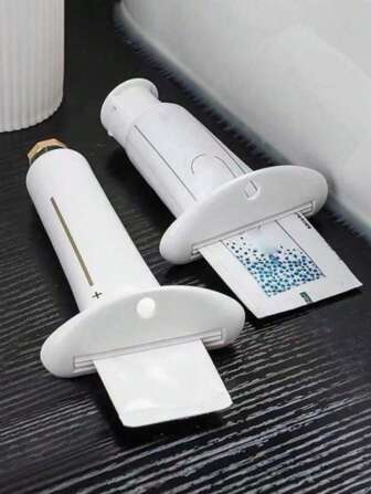 2pcs Creative Manual Toothpaste Squeezer For Hand Creams, Cosmetics, Toothpaste Holder With Suction Cup Back To School