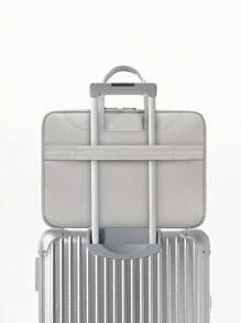 1PC Laptop Case 11-12/13-13.3/14/15-15.6-16 Full Opening And Closing Men's And Women's Large Capacity Briefcase For Portable Multifunctional Office Filing Bag Data Conference Bag Laptop Bag Business Briefcase - Grey - View 5